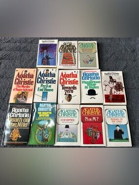 Lot of 13 Vintage Agatha Christie Paperbacks - Dell & Bantam Mystery Collection